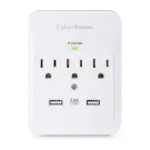 Cyber Power - CSP300WUR1 - 600 J, 125 V, Nema 5-15P Plug, 3 Nema 5-15R, 2 (2.1a Shared) USB Ports, 1 Year Limited Warranty