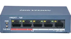 Hikvision - DS-3E0105P-E/M(B) - 4 Port Fast Ethernet Unmanaged POE Switch