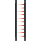 SECO-LARM - E-9680-10B25 - Curtain Sensor. Length: 79", with 10 photoelectric beams. Range: Up to 25ft outdoor and 50ft indoor. NO/NC relay output, anti-tamper circuit, and LED alignment indicator. Black enclosure.
