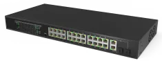 Hanwha - EN-SW26m-001 - WiseNet SKY Switch SW26m (24-Port Managed PoE+, with 2xGig Uplink)
