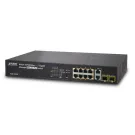 Planet - FGSD-1022HP - 8-Port 10/100Mbps + 2 Gigabit TP/SFP Combo Managed 802.3at PoE Switch