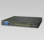 Planet - GS-5220-24PL4XV - L2+ 24-Port 10/100/1000T PoE + 4-Port 10G SFP+ Managed Switch with LCD Touch Screen