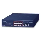 Planet - GSD-1008HP - 8-Port 10/100/1000T 802.3at PoE + 2-Port 10/100/1000T Desktop Switch (120W PoE Budget, Standard/VLAN/Extend mode, supports PD alive check, 10-inch and rack-mountable)