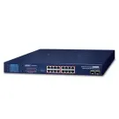 Planet - GSW-1820VHP - 16-Port 10/100/1000T 802.3at PoE + 2-Port Gigabit SFP Ethernet Switch with LCD PoE Monitor (300W)