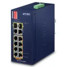 Planet - IFGS-1022HPT - IP30 Industrial 8-Port 10/100TX 802.3at PoE + 2-Port Gigabit TP/SFP combo Ethernet Switch (-40 to 75 C, 250m Extend mode, dual redundant power input on 48~56VDC terminal block)