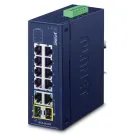 Planet - IFGS-1022TF -  IP30 Industrial 8-Port 10/100TX + 2-Port Gigabit TP/SFP Combo Ethernet Switch