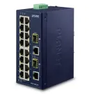 PLANET - IFGS-1822TF - Industrial 16-Port 10/100TX + 2-Port Gigabit TP/SFP Combo Ethernet Switch (-40~75C)