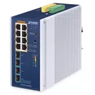PLANET - IGS-4215-8UP4X - Industrial L2/L4 8-Port 10/100/1000T 802.3bt PoE + 4-Port 10G SFP+ Managed Ethernet Switch