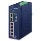 Planet - IGS-624HPT - Industrial 4-Port 10/100/1000T 802.3at PoE + 2-Port 100/1000X SFP Ethernet Switch