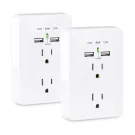 Cyber Power - MP18HO007 - 2-outlet, Wall-Tap with 2 USB Charging ports 2.1A (Shared), White