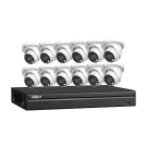 Dahua - N464E124C - IP Kit: 16-CH NVR + 12 x 4MP, VU-MORE Night Color Eyeball Cameras