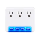 Cyber Power - P3WUH - 3 AC Outlet Wall Tap 125V with 4 USB 3.4A Charging Ports Glow Colors
