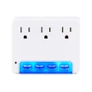 Cyber Power - P3WUN - 3 AC Outlet Wall Tap 125V with 4 USB 3.4A Charging with Night Light 