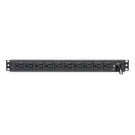 Cyber Power - PDU15B2F10R - 15A (Derated to 12A), 120 V, 50Hz/60Hz, NEMA 5-15P plug, 12 NEMA 5-15R, 1U Rackmount, 15 ft Cord