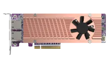 QNAP - QM2-2P410G2T - QM2 Series, 2 x PCIe 2280 M.2 SSD Slots, PCIe Gen4 x 8, 2 x AQC113C 10GbE NBASE-T port 