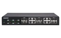 QNAP - QSW-1208-8C-US - QNAP QSW-1208-8C 12-Port Unmanaged 10GbE Switch. Twelve 10GbE SFP+ Ports with Shared Eight 10GBASE-T Ports