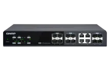 QNAP - QSW-M1204-4C-US - QNAP QSW-M1204-4C, Management Switch, 12 port of 10GbE Port Speed, 8 Port SFP+, 4 port  SFP+/ NBASE-T Combo, Support for 5-speed auto negotiation (10G/5G/2.5G/1G/100M)
