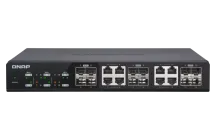 QNAP - QSW-M1208-8C-US - QNAP QSW-M1208-8C, Management Switch, 12 port of 10GbE Port Speed, 4 port SFP+, 8 port  SFP+/ NBASE-T Combo, Support for 5-speed auto Negotiation (10G/5G/2.5G/1G/100M)