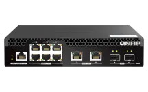 QNAP - QSW-M2106PR-2S2T-US - QNAP Half-Rackmount Switch QSW-M2106PR-2S2T-US, Management Switch, 6 port 2.5Gbps with PoE 802.3bt(90W)