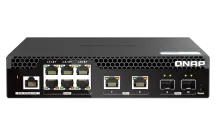 QNAP - QSW-M2106R-2S2T-US - QNAP Rackmount Switch QSW-M2106R-2S2T-US, Management Switch, 6 Port 2.5Gbps, 2 port 10Gbps SFP+, 2 port 10GbE NBASE-T (10G/5G/2.5G/1G/100M) . Easy Management with Web Browser