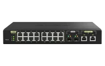 QNAP - QSW-M2116P-2T2S-US - QNAP Racmount Switch QSW-M2116P-2T2S-US, Management PoE Switch, 16 Port of 2.5Gbps Auto Negotiation (2.5G/1G/100M) with 802.3at(30W)