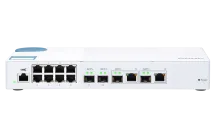 QNAP - QSW-M408-2C-US - QNAP QSW-M408-4C 12-port layer 2 managed switch. Eight 1GbE ports, two 10G SFP+ ports and Two 10G SFP+/ NBASE-T Combo Ports. Easy Management with Web Browser