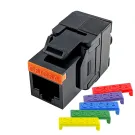 Simply 45 - S45-3600B - Cat6/6A UTP 180° Black Keystone Jack, Toolless, Connector Dust Cover