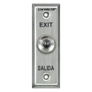 SECO-LARM - SD-7101KBPE1Q - Black pushbutton on stainless-steel, slimline face plate. N.C. (push-to-open) switch, 1A@125VAC. "EXIT" and "SALIDA" printed on plate.