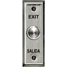 SECO-LARM - SD-7104SGEX1Q - Vandal-resistant, 1" diameter, stainless-steel, momentary pushbutton on stainless-steel slimline plate. SPDT switch, 5A@250VAC. "EXIT" and "SALIDA" printed on plate. ETL Listed. Conforms to UL Std. 294