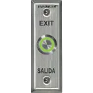 SECO-LARM - SD-7175SGEX1Q - Vandal-resistant, 1" diameter, illuminated, momentary pushbutton on slimline plate. Field-selectable LED color: red, green, blue, magenta, yellow, cyan, or white (12VDC). "EXIT" and "SALIDA" printed on plate.