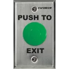 SECO-LARM - SD-7201GC-PEQ - 1½" Green mushroom-cap button. NO/NC contact, rated 5A@125VAC. Stainless-steel, single-gang plate. "PUSH TO EXIT" printed on plate. ETL Listed. Conforms to UL Std. 294