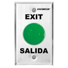 SECO-LARM - SD-7201GCPE1Q - 1½" Green Mushroom-cap Button. NO/NC Contact, Rated 5A@125VAC. Stainless-steel, single-gang plate. "EXIT" and "SALIDA" printed on plate. ETL Listed. Conforms to UL Std. 294
