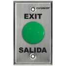 SECO-LARM - SD-7201GFPE1Q - 1½" Green mushroom-cap button. DPDT switch, two NO and two NC contacts, rated 5A@125VAC. Stainless-steel, single-gang plate. "EXIT" and "SALIDA" printed on plate. ETL Listed. Conforms to UL Std. 294