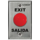 SECO-LARM - SD-7201RCPE1Q - 1½" Red Mushroom-cap Button. NO/NC Contact, Rated 5A@125VAC. Stainless-steel, Single-gang Plate. "EXIT" and "SALIDA" Printed on Plate