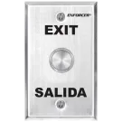 SECO-LARM - SD-7204SGEX1Q - Vandal-resistant, 1" diameter, stainless-steel momentary pushbutton on stainless-steel single-gang plate. SPDT switch, 5A@250VAC. "EXIT" and "SALIDA" printed on plate. ETL Listed. Conforms to UL Std. 294