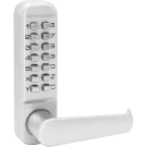 SECO-LARM - SD-962H-8LAQ - Mechanical Keypad Door Lock. Fully mechanical (no power required), non-handed operation, free exit from secured side, US26D finish.