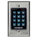 SECO-LARM - SK-1131-SPQ - Indoor Illuminated Stand-Alone keypad with Prox Reader, 1200 users and three outputs. Includes duress, quick code, wrong-code lockout, egress input, three LEDs, built-in buzzer, and back box.