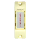 SECO-LARM - SS-075Q - N.O. Momentary Surface-Mounted Switch. “EMERGENCY” printed on face. Contact rated 0.5A@12VDC. Off-white. Sold in multiples of 10 (price is for 1 pc).