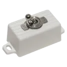 SECO-LARM - SS-076Q/SW - SPST Toggle Switch in plastic case with 6" wire leads. Rated 3A@125VDC. Snow-white. Sold in multiples of 10 (price is for 1 pc).