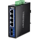 TRENDNET - TI-G51SC - 5-Port Hardened Industrial Gigabit DIN-Rail Switch with Multi-Mode SC Port