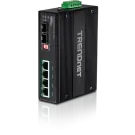 TRENDNET - TI-PG62B - 6-port hardened Industrial Gigabit PoE+ Switch /w 2 SFP (Boost Voltage from 12/24/48/VDC to 55VDC)