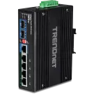 TRENDNET - TI-UPG62 - 6-Port Hardened Industrial Gigabit Ultra PoE DIN-Rail Switch