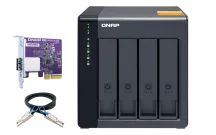 QNAP - TL-D400S-US - 4-bay desktop SATA JBOD expansion unit with a QXP-400eS-A1164 PCIe SATA host card and 1 SFF-8088 to SFF-8088 SAS/SATA 6Gb/s external cables