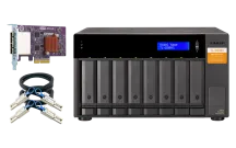 QNAP - TL-D800S-US - 8-bay desktop SATA JBOD expansion unit with a QXP-800eS-A1164 PCIe SATA host card and 2 SFF-8088 to SFF-8088 SAS/SATA 6Gb/s external cables