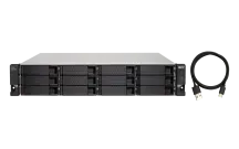 QNAP - TL-R1200C-RP-US - 12-bay 2U rackmount USB-C 3.1 Gen2 10Gbps JBOD expansion unit, redundant PSU, with a 1-meter USB-C to USB-A 3.1 Gen2 cable