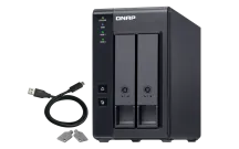 QNAP - TR-002-US - 2-bay 3.5" SATA HDD USB 3.1 Gen2 10Gbps type-C hardware RAID external enclosure. USB-C to USB-A cable included. Expansion unit for QNAP NAS, Windows, Mac, Linux computers