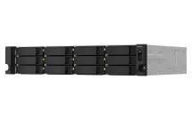 QNAP - TS-1264U-RP-4G-US - QNAP 2U 12-bay NAS/iSCSI IP-SAN, Intel Celeron 4C/4T (up to 2.7GHz), 4GB RAM, 2.5GbE LAN, 4K HDMI v1.4b, PCIe Expansion Slot, Redundant PSU