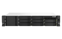 QNAP - TS-873AeU-4G-US - QNAP 2U 8-Bay short-depth rackmount NAS/iSCSI IP-SAN. AMD Ryzen V1500B 4C/8T 2.2GHz, 4GB RAM, 2x2.5GbE LAN, M.2 2280 NVMe/SATA SSD( PCIe Gen3x1), Optional 10GbE PCIe expansion, Single PSU