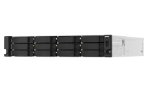 QNAP - TS-h1887XU-RP-E2334-16G-US - QNAP 18-Bay 2U Rackmount NAS, Intel Xeon E-2334 4C/8T 3.4 GHz processor (boost up to 4.8 GHz), 16 GB ECC DDR4, 2 x 2.5"/3.5" SATA 6Gbps HDD/SSD + 6 x 2.5" SATA 6Gbps, 10GBASE-T, 2.5GbE RJ45, USB 3.2 Gen2, PCIe Gen4
