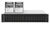 QNAP - TS-h2490FU-7302P-256G-US - QNAP 24-Bay all-flash NAS, NVMe Gen3 x4, AMD EPYC 7302P 3.0GHz, 256GB RDIMM ECCC DDR4 RAM, 2 x 2.5GbE LAN, 4 x 25GbE SFP28, iSCSI, RAID 0,1, 5, 6, 10, 5+spare, 6+spare, 10+spare, global hot spare,  PCIe expansion slot x5 